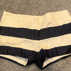J. Crew High Waist Shorts with Black and Tan Stripes